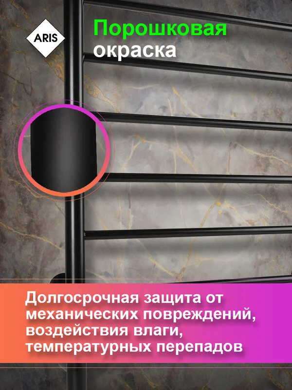 Полотенцесушитель электрический Aris Фэнтази ПСК-09-53ч черный