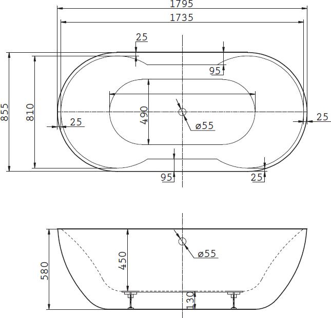 Акриловая ванна BelBagno 180х80 BB28