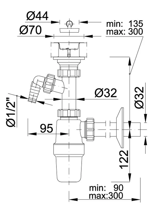 Сифон для раковины Styron STY-534-1 белый