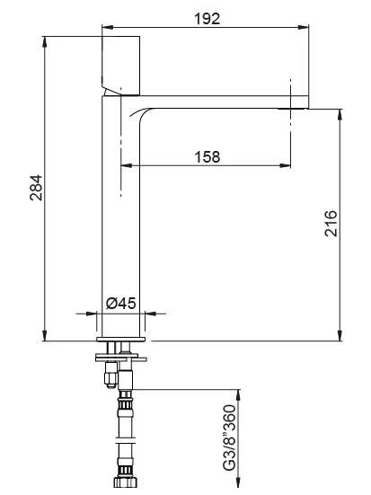 Смеситель для раковины AQG Tube 01TUB120BL белый