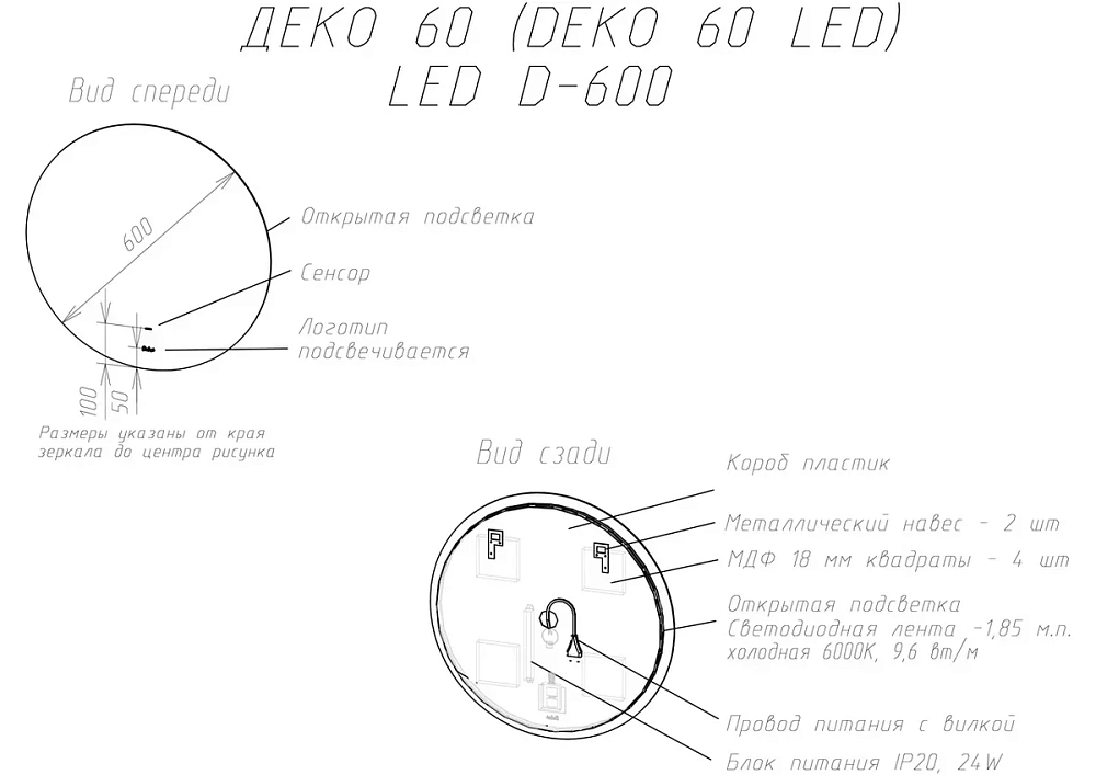 Зеркало Sintesi Deco SIN-SPEC-DECO-60 белый