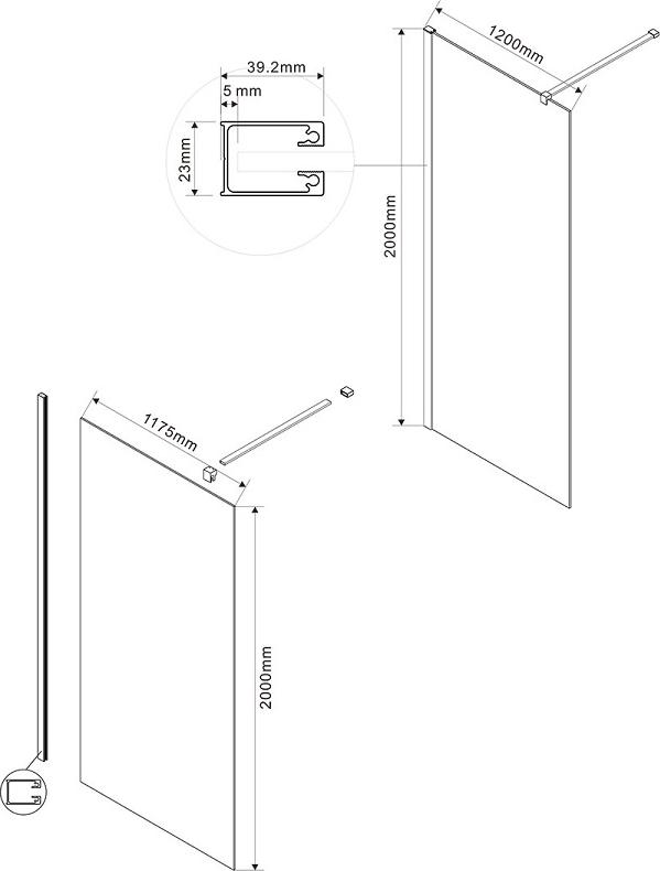 Душевая перегородка Vincea Walk-In VSW-1H120CL, стекло прозрачное, профиль хром