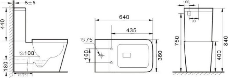 Унитаз-компакт Ceramica Nova Cubic CN1803 с микролифтом, безободковый