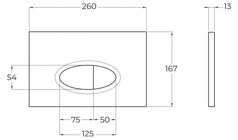 Кнопка смыва BelBagno BB050CR.MAT, хром матовый