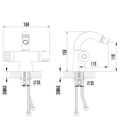 Смеситель для биде Lemark Thermo LM7738C хром