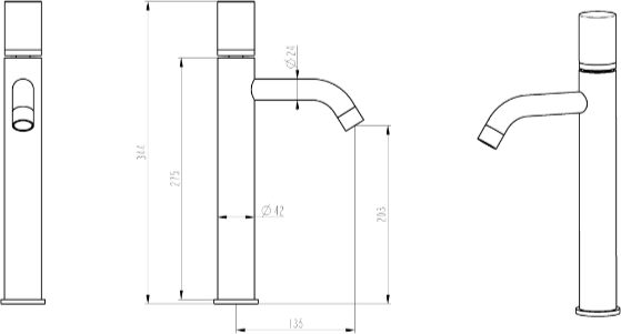 Смеситель для раковины Boheme Stick 122-WG, белый/золото