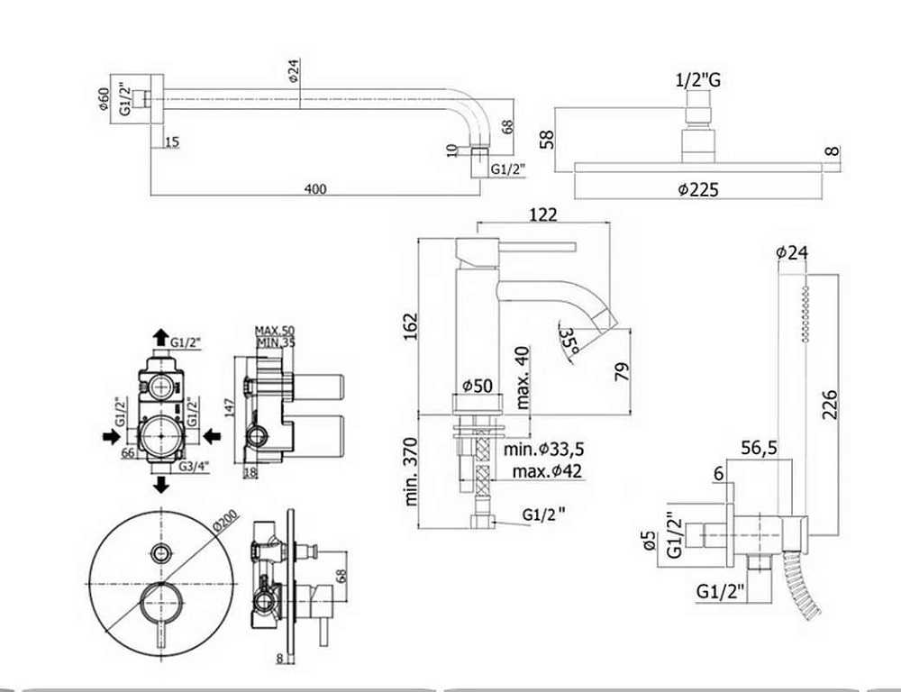 Душевая система Paffoni KIT LIG KITLIG015CR071 хром