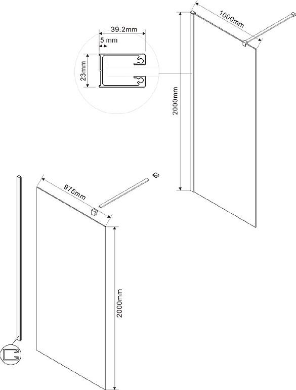 Душевая перегородка Vincea Walk-In VSW-1H100CL, стекло прозрачное, профиль хром