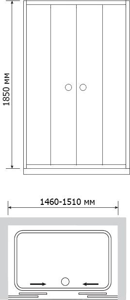 Душевая дверь в нишу RGW Classic CL-10 (1460-1510)x1850 стекло чистое