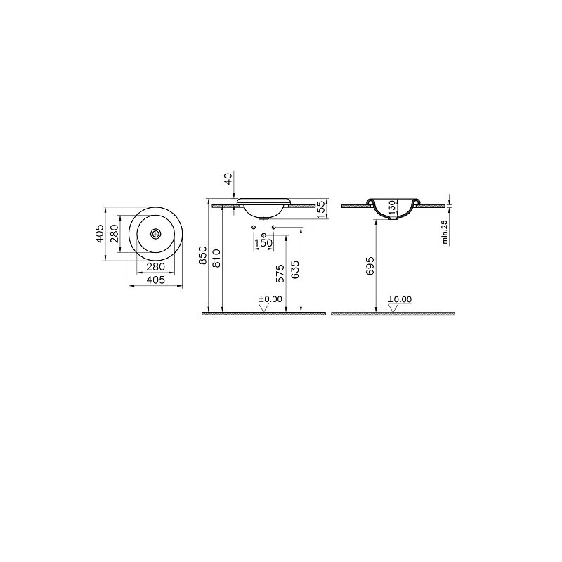 Раковина накладная VitrA Liguid 7311B403-0016