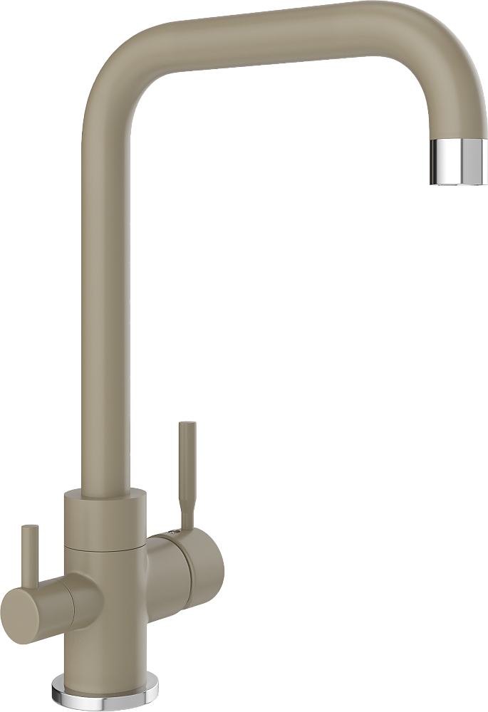 Комплект Мойка кухонная Domaci Солерно DP 605-03 десерт + Смеситель UQ-019-03 десерт