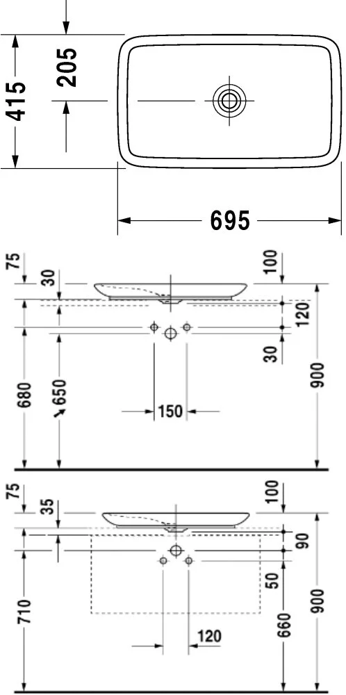 Раковина накладная Duravit PuraVida 370700000 белый