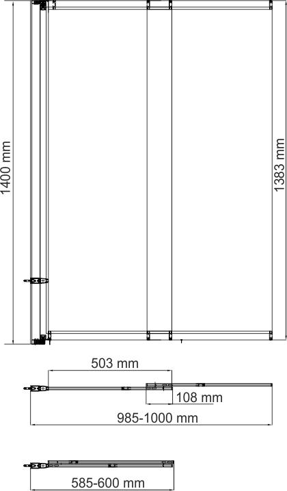 Шторка для ванной Wasserkraft Main 41S02-100 100 см