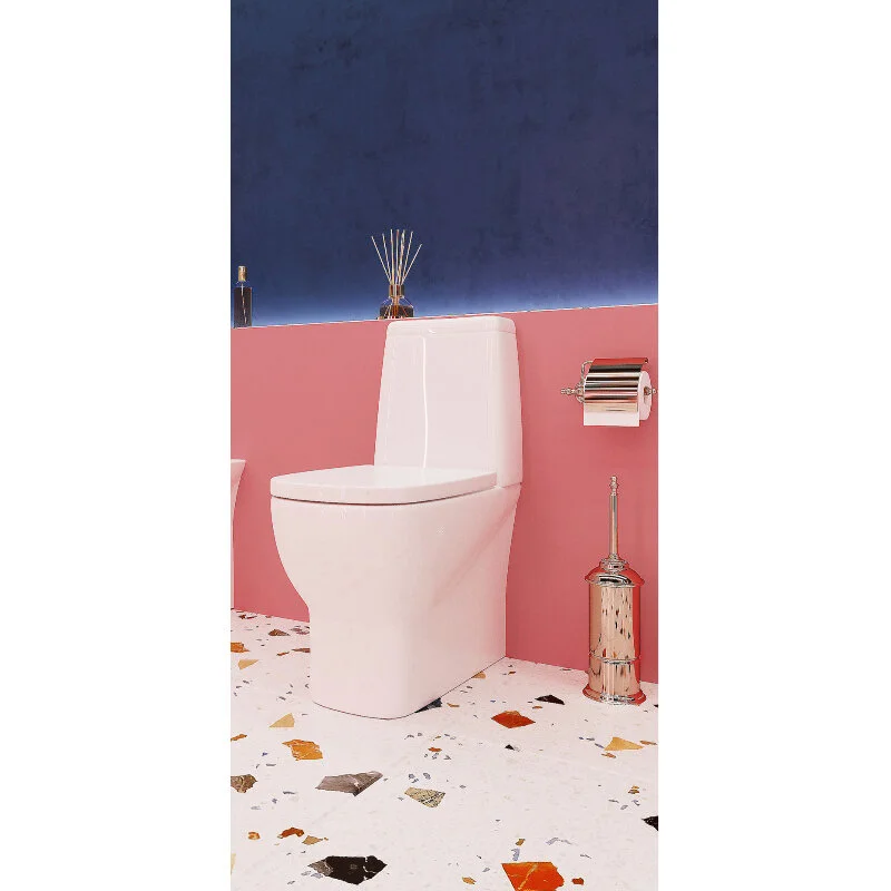 Унитаз-компакт Sanita Luxe Infinity Rimless WC.CC/Infinity/2-SlimDM.Rim/WHT.G/S1, безободковый, крышка микролифт, цвет белый