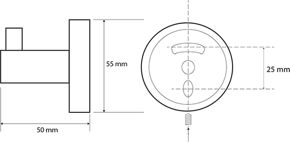 Крючок Sapho X-Round XB200, чёрный матовый