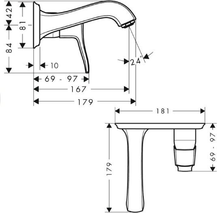 Смеситель для раковины Hansgrohe Metris Classic 31000820, никель