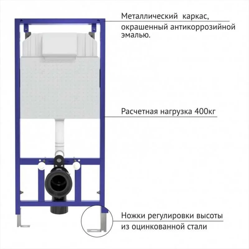 Инсталляция Berges Novum 525, 043231 в комплекте кнопка L3, унитаз EGO Rimless, сидение Toma SO