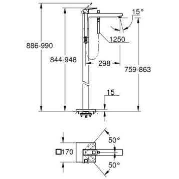 Смеситель для ванны Grohe Eurocube 23672000