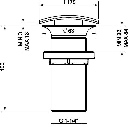 Донный клапан для раковины Gessi Technical Accessories 29088#031, хром