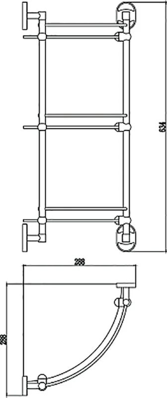 Полка Savol S-007073-3 хром