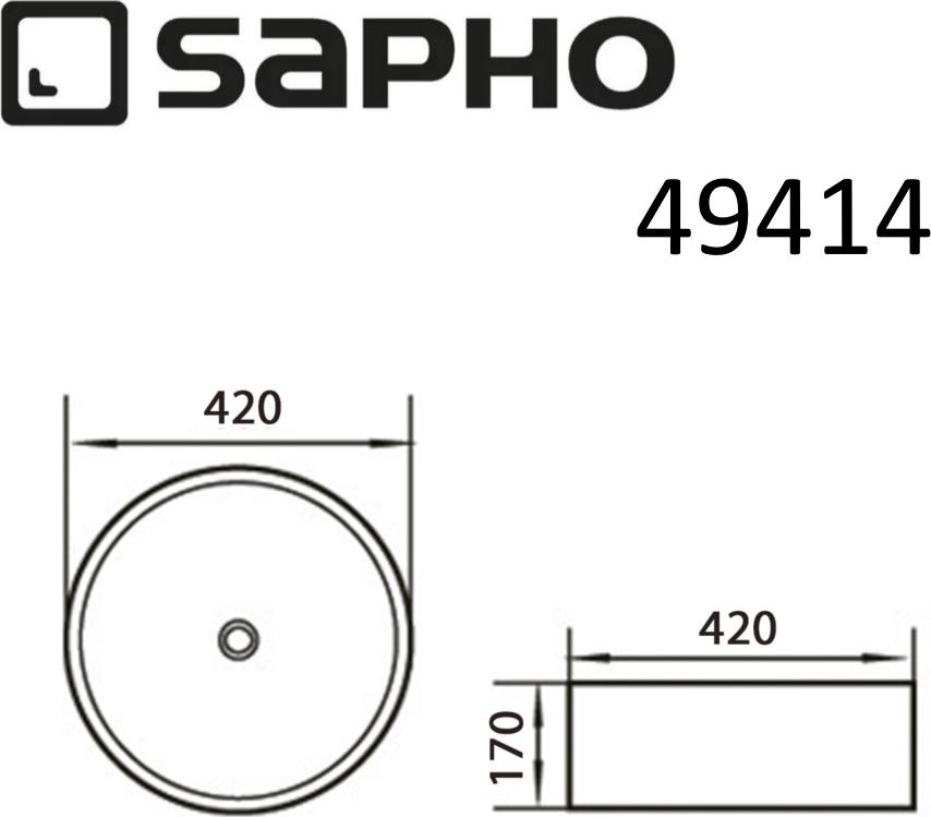 Раковина-чаша Sapho Ring 49414, белый