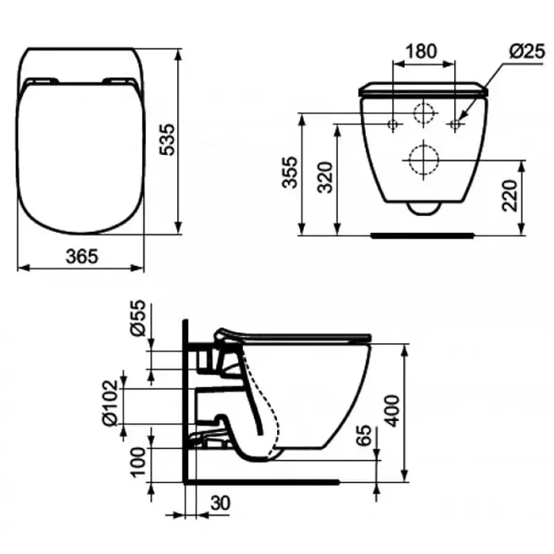 Инсталляция Jacob Delafon с безободковым унитазом Ideal Standard Tesi E33130RU-NF/T007901/T352701 Aquablade T007901, крышка микролифт