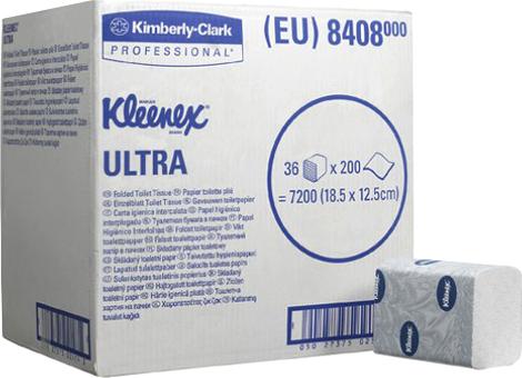 Туалетная бумага Kimberly-Clark Kleenex Ultra 8408 (Блок: 36 уп. по 200 шт)