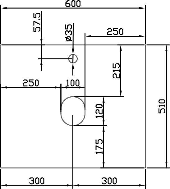 Столешница с раковиной DIWO Элиста 60 светлое дерево, с раковиной Moduo 50 Square