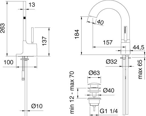 Смеситель Treemme Cut 3310.CC для раковины