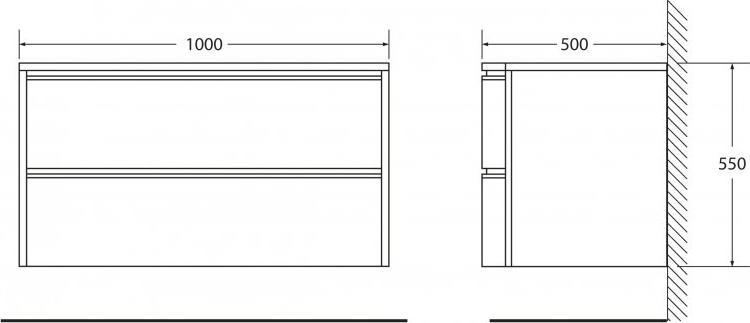 Тумба для комплекта BelBagno Prospero BB1000DVC/TO tortora opaco