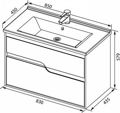 Тумба с раковиной Aquanet Модена 85 00212663 белый