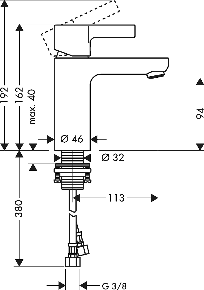 Смеситель для раковины Hansgrohe Metris S 31068000, хром