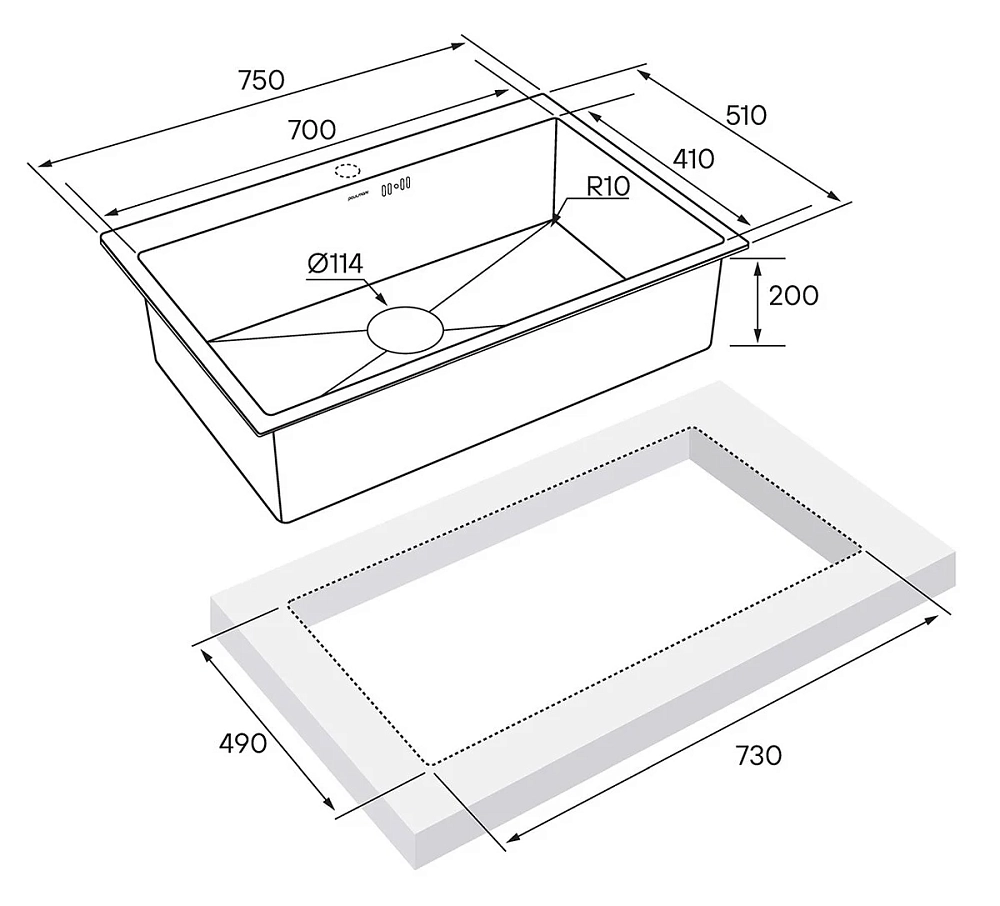 Кухонная мойка Paulmark Vast PM217551-BS серый