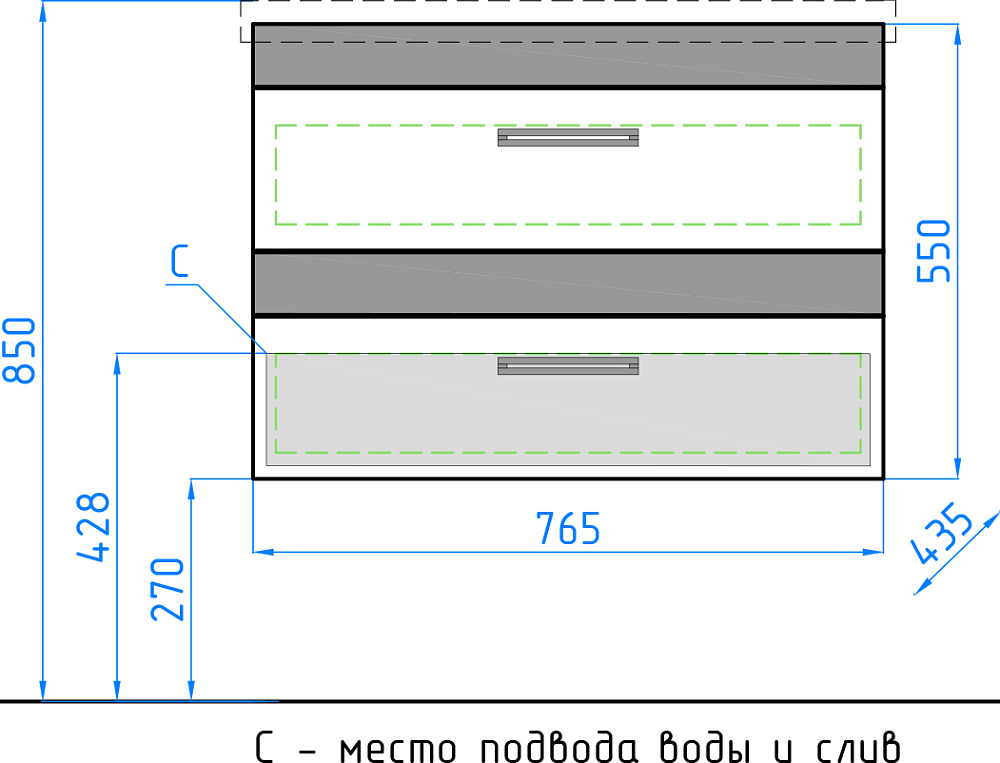 Тумба для комплекта Style Line Сакура 80 Люкс Plus белая венге