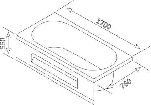 Акриловая ванна Appollo 170х75 A А-1702Q белый