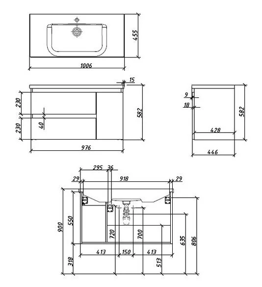 Тумба под раковину Caprigo Forte 36115R-SF024 зеленый