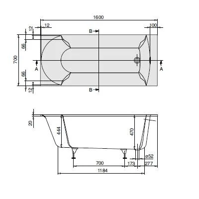 Квариловая ванна Villeroy & Boch Pavia 160х70 UBQ160PAV2V-01 белый