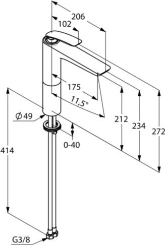 Смеситель для раковины Kludi Balance 522968775, чёрный