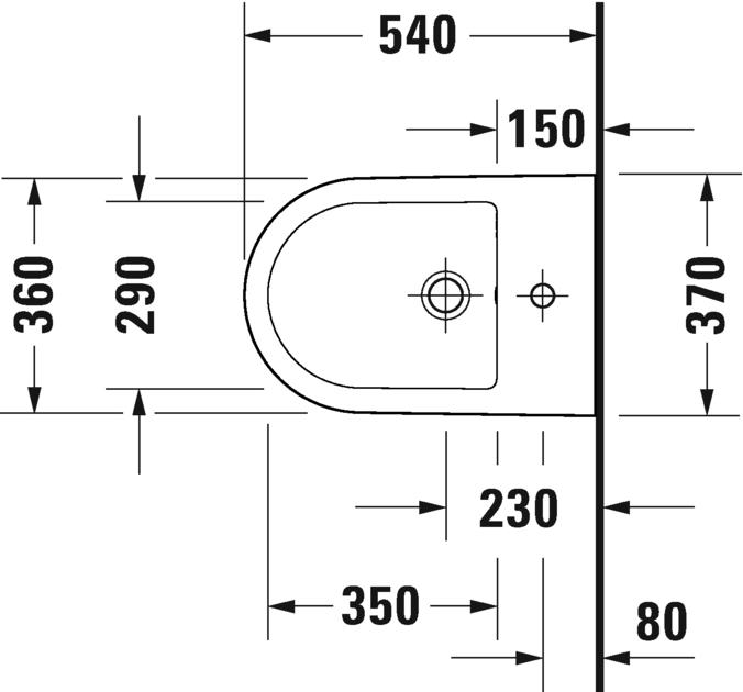 Подвесное биде Duravit D-Neo 2294150000, белый