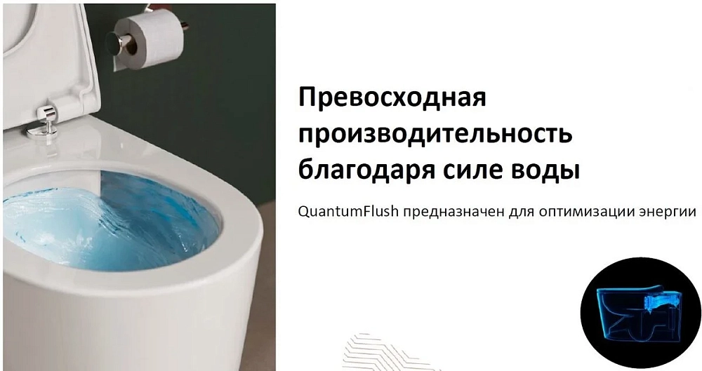 Подвесной унитаз Vitra Nest 7870B403-0075/220-003R409, безободковый, смыв торнадо QuantumFlush, быстросъёмная крышка-сиденье с микролифтом, белый