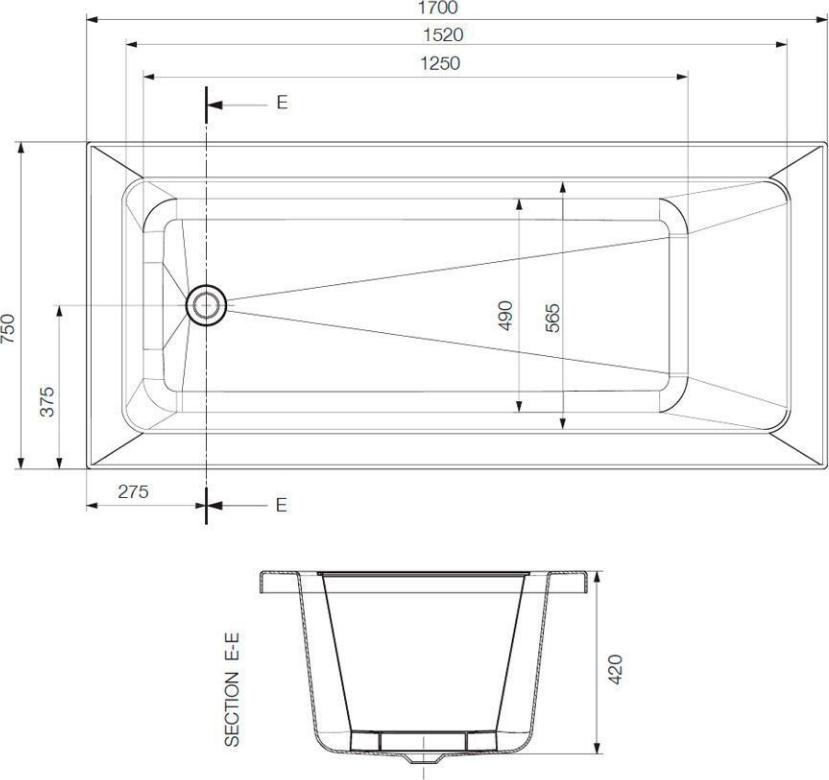 Акриловая ванна Jaquar Fonte JBT-WHT-FONT170FX