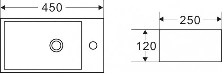 Раковина накладная 45 см Belbagno BB1044