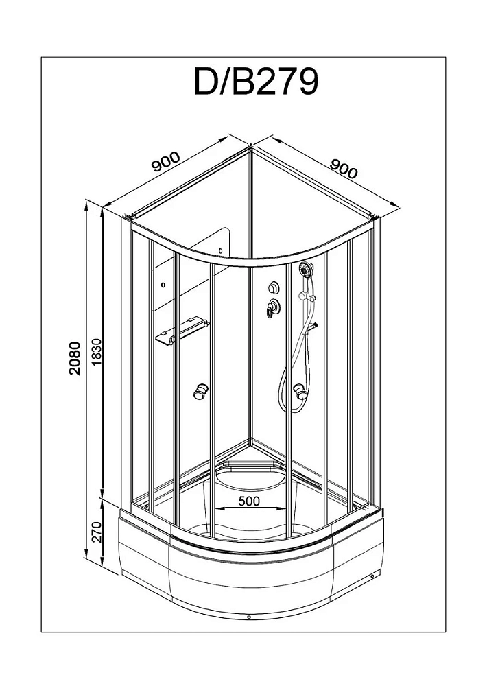 Душевая кабина Deto D D279