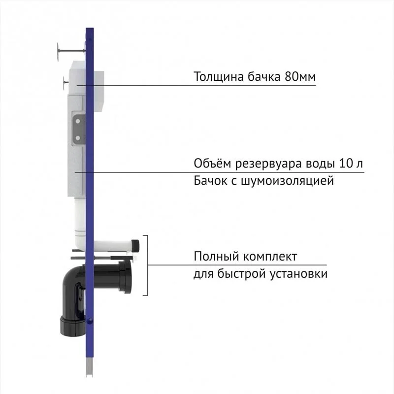 Инсталляция Berges Novum 040261, для подвесного унитаза, кнопка O1, цвет белый