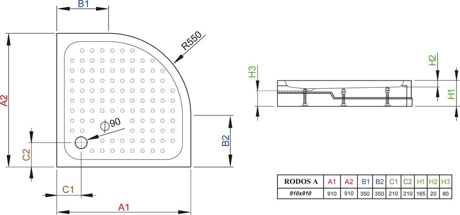 Поддон для душа Radaway Rodos A900