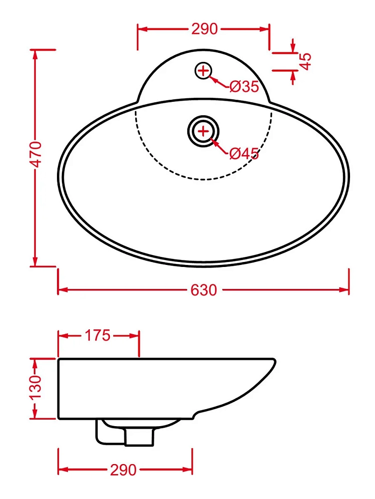 Раковина накладная ArtCeram Fuori TFL004 0100 белый