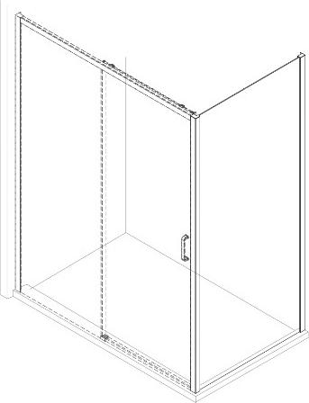 Боковая стенка Creto Nota 80x200 см 122-SP-800-C-B-6, стекло прозрачное профиль черный