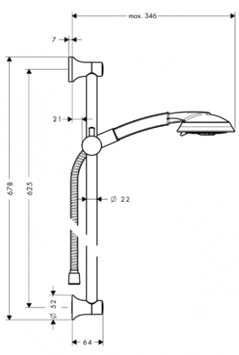 Душевой комплект Hansgrohe Logis, хром, c штангой