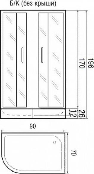 Душевой уголок River 90*70*170см Don 90/70/26 MT R