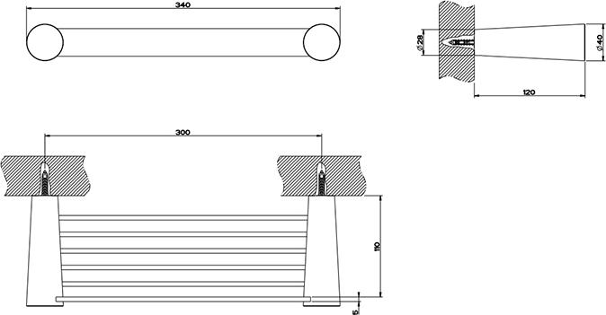 Полка 30 см Gessi Cono 45547#031, хром